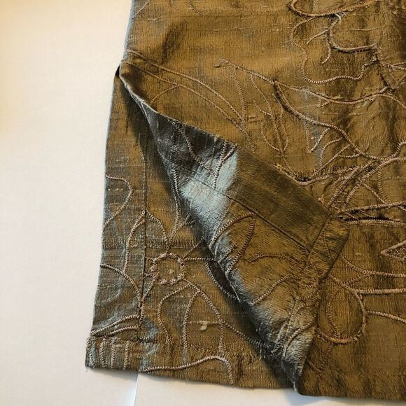 Vtg. Chico’s Gold Embroidered, Beaded Dupioni Silk Jkt/Topper Sz 12 Old Money - Picture 13 of 15